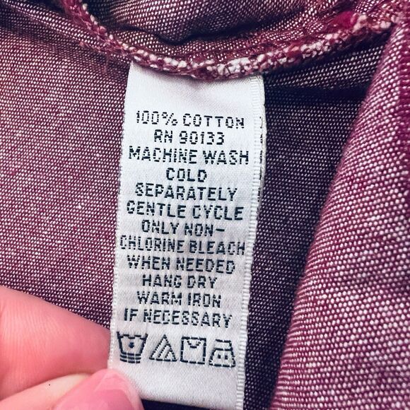 Joan Rivers Red Button Down Top L Long Sleeve Pockets Western Warm Minimalist - Picture 11 of 12